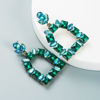 Mehrschichtige Farbige Glasdiamant-anhänger-ohrringe Großhandel Nihaojewelry main image 5