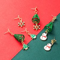 Christmas Ornament Snowflake Snowman Spiral Tree Earrings Wholesale Nihaojewelry main image 3