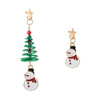 Christmas Ornament Snowflake Snowman Spiral Tree Earrings Wholesale Nihaojewelry main image 6