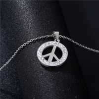 Simple Stainless Steel Anti-war Peace Sign Necklace Wholesale Nihaojewelry main image 4