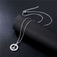 Simple Stainless Steel Anti-war Peace Sign Necklace Wholesale Nihaojewelry main image 5