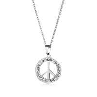 Simple Stainless Steel Anti-war Peace Sign Necklace Wholesale Nihaojewelry main image 6