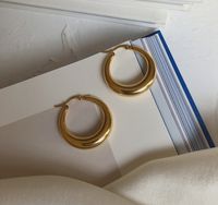 Hollow Crescent-shaped Titanium Steel Earrings Wholesale Nihaojewelry main image 3