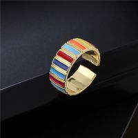 Fashion Candy Color Oil Dripping Geometric Opening Copper Ring Wholesale Nihaojewelry main image 3