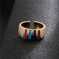 Fashion Candy Color Oil Dripping Geometric Opening Copper Ring Wholesale Nihaojewelry main image 5