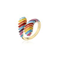 Fashion Candy Color Oil Dripping Geometric Opening Copper Ring Wholesale Nihaojewelry main image 6