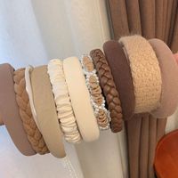 Milk Tea Coffee Color Series Headband Fashion Sponge Headband High Skull Top Hairpin Girl Twist Pearl Headband Japanese And Korean Hair Accessories main image 2