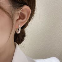 Simple C-shape Twist Hoop Earrings Wholesale Nihaojewelry main image 3