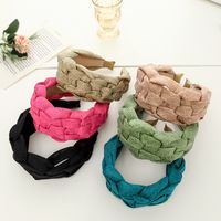 Simple Pure Color Fabric Woven Wide-brimmed Hairband Wholesale Nihaojewelry main image 6