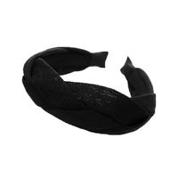 Summer New Elegant Wide-brimmed Women's Hair Band European And American Simple Solid Color Fabric Craft Cross Braid Headband R225 main image 3