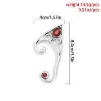 Retro Hollow Red Gem Outline Hanging Ear Clip Wholesale Nihaojewelry main image 5