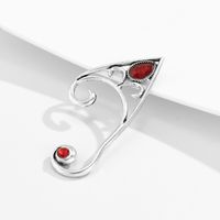 Retro Hollow Red Gem Outline Hanging Ear Clip Wholesale Nihaojewelry main image 6