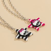 Europe And America Cross Border Ornament Vintage Halloween Geometric Stars Striped Necklace Three-dimensional Animal Simple Acrylic Necklace main image 5
