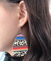 New Water Drop Leopard Print Striped Leather Earrings Wholesale Nihaojewelry main image 6