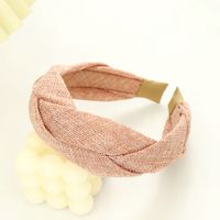 Summer New Elegant Wide-brimmed Women's Hair Band European And American Simple Solid Color Fabric Craft Cross Braid Headband R225 sku image 1