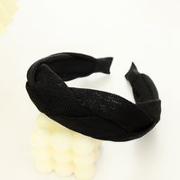 Summer New Elegant Wide-brimmed Women's Hair Band European And American Simple Solid Color Fabric Craft Cross Braid Headband R225 sku image 3