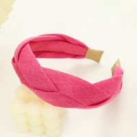Summer New Elegant Wide-brimmed Women's Hair Band European And American Simple Solid Color Fabric Craft Cross Braid Headband R225 sku image 5