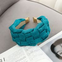 Simple Pure Color Fabric Woven Wide-brimmed Hairband Wholesale Nihaojewelry sku image 6