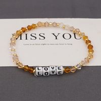 Bohemian Style Color Crystal Letter Beaded Small Bracelet sku image 10