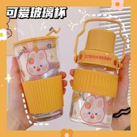 Cute Water Straw Glass Heat-resistant Creative Boy Portable Cup main image 3