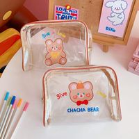 Cute Travel Cosmetic Bag Simple Large-capacity Bear Transparent Wash Bag Storage Bag main image 5