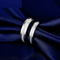 S925 Sterling Silver Jewelry Men's And Girls Simple Index Finger Frosted Couple Ring main image 3