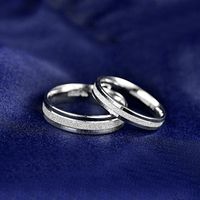 S925 Sterling Silver Jewelry Men's And Girls Simple Index Finger Frosted Couple Ring main image 1