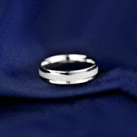 S925 Sterling Silver Jewelry Men's And Girls Simple Index Finger Frosted Couple Ring main image 4