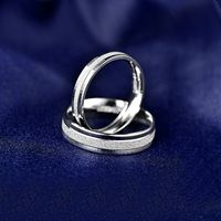 S925 Sterling Silver Jewelry Men's And Girls Simple Index Finger Frosted Couple Ring main image 5