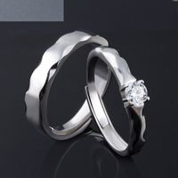 Wholesale S925 Silver Ring Korean Simulation Diamond Couple Ring Wholesale main image 3