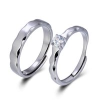 Wholesale S925 Silver Ring Korean Simulation Diamond Couple Ring Wholesale main image 6