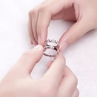 Couple Ring S925 Sterling Silver Korean Inlaid Zircon Diamond Ring Index Finger Tail Ring main image 1