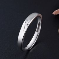 Couple Ring S925 Sterling Silver Korean Inlaid Zircon Diamond Ring Index Finger Tail Ring main image 5