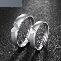European And American Simple Men And Women Couple Rings S925 Silver Carved Ring main image 3