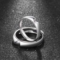 European And American Simple Men And Women Couple Rings S925 Silver Carved Ring main image 2