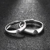 European And American Simple Men And Women Couple Rings S925 Silver Carved Ring main image 5