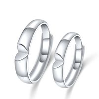 European And American Simple Men And Women Couple Rings S925 Silver Carved Ring main image 6
