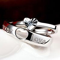 Korean Fashion Heart-shaped Diamond Jewelry S925 Silver Simple Zircon Rings main image 4