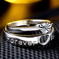 Korean Fashion Heart-shaped Diamond Jewelry S925 Silver Simple Zircon Rings main image 5