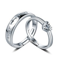 Bijoux En Diamant En Forme De Coeur À La Mode Coréenne, Bagues En Zircon Simples En Argent S925 main image 1