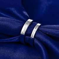 Wholesale Couple Ring S925 Silver Jewelry Vows To Love Lettering Index Finger Tail Ring main image 3