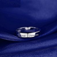 Wholesale Couple Ring S925 Silver Jewelry Vows To Love Lettering Index Finger Tail Ring main image 4