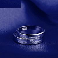 Wholesale Couple Ring S925 Silver Jewelry Vows To Love Lettering Index Finger Tail Ring main image 5