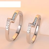 Fashion S925 Silver Ring Zircon Opening Adjustable Simple Ring main image 3