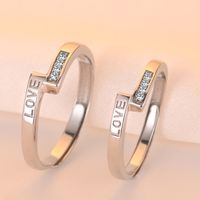 Fashion S925 Silver Ring Zircon Opening Adjustable Simple Ring main image 1