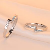 Fashion S925 Silver Ring Zircon Opening Adjustable Simple Ring main image 5