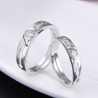 Simple S925 Silver Ring Live Mouth Can Be Retracted To Adjustable Geometric Ring main image 3