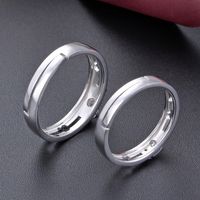 Simple S925 Silver Ring Live Mouth Can Be Retracted To Adjustable Geometric Ring main image 4