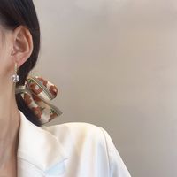 Koreanische Mode Geometrische Quadratische Ohrringe Weibliche Nische Nische Kupfer Zirkon Ohrringe main image 3