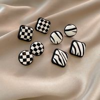 Plaid Fashion Design Ear Jewelry Simple Personality Trend Earrings main image 1